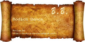 Bodics Bence névjegykártya